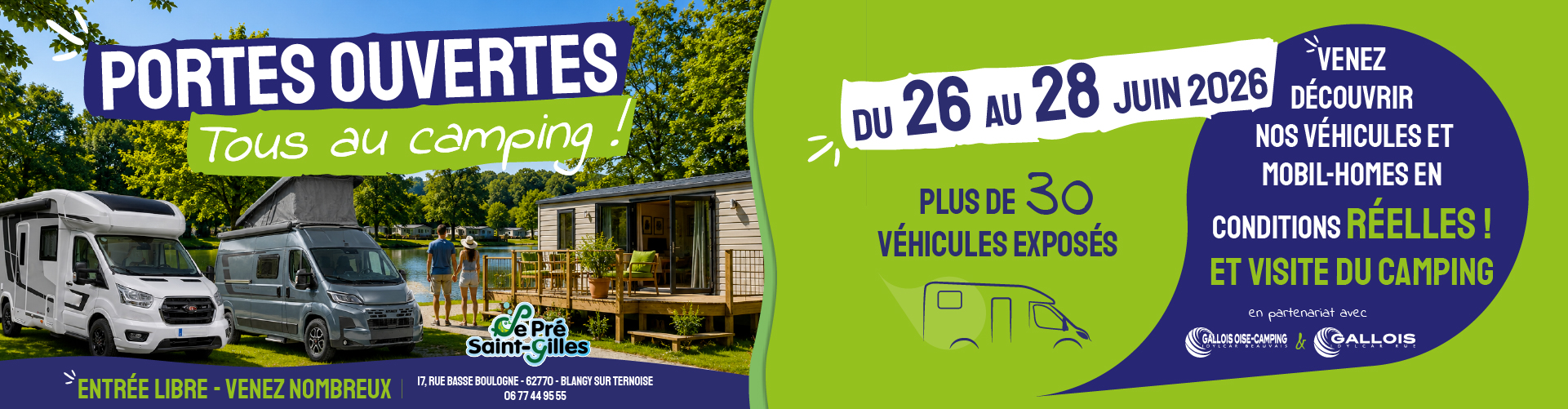 Tous au camping du 26 au 28 juin 2026 !